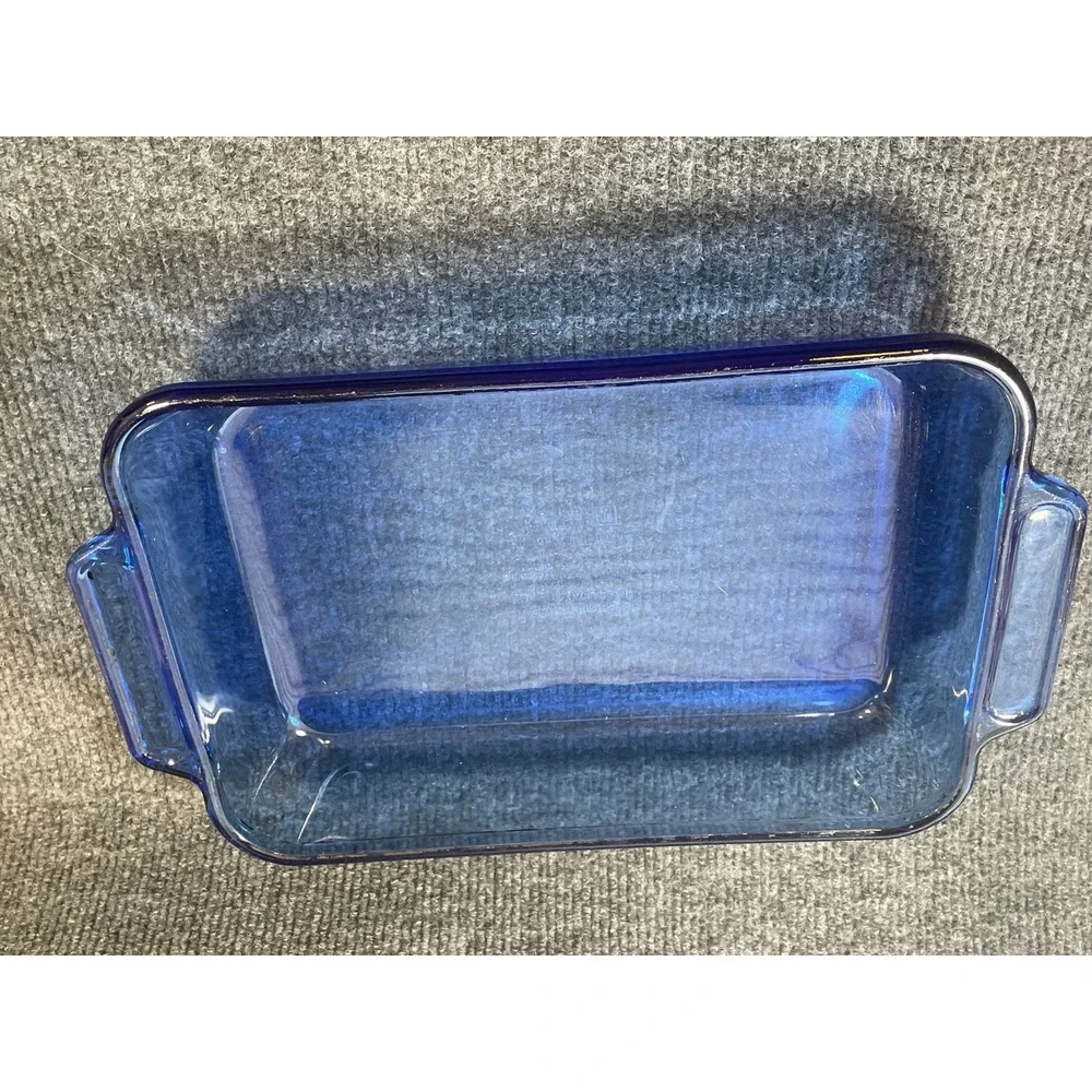 Anchor Hocking Cobalt Blue Glass Baking Dish 2 Quart Rectangular 8x11.5x2 USA